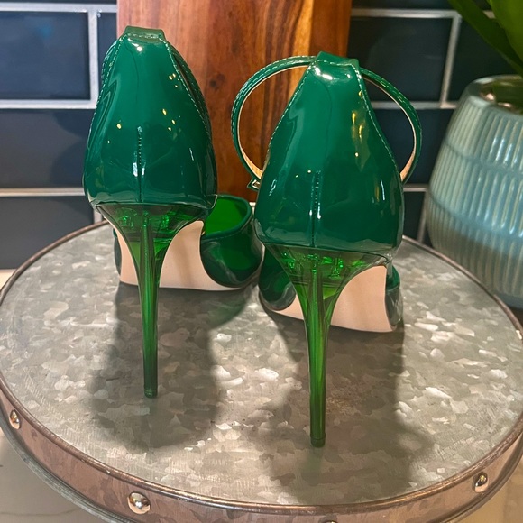 Steve Madden | Opar Translucent Glossy Green Stiletto Pump Heels - Picture 3 of 6